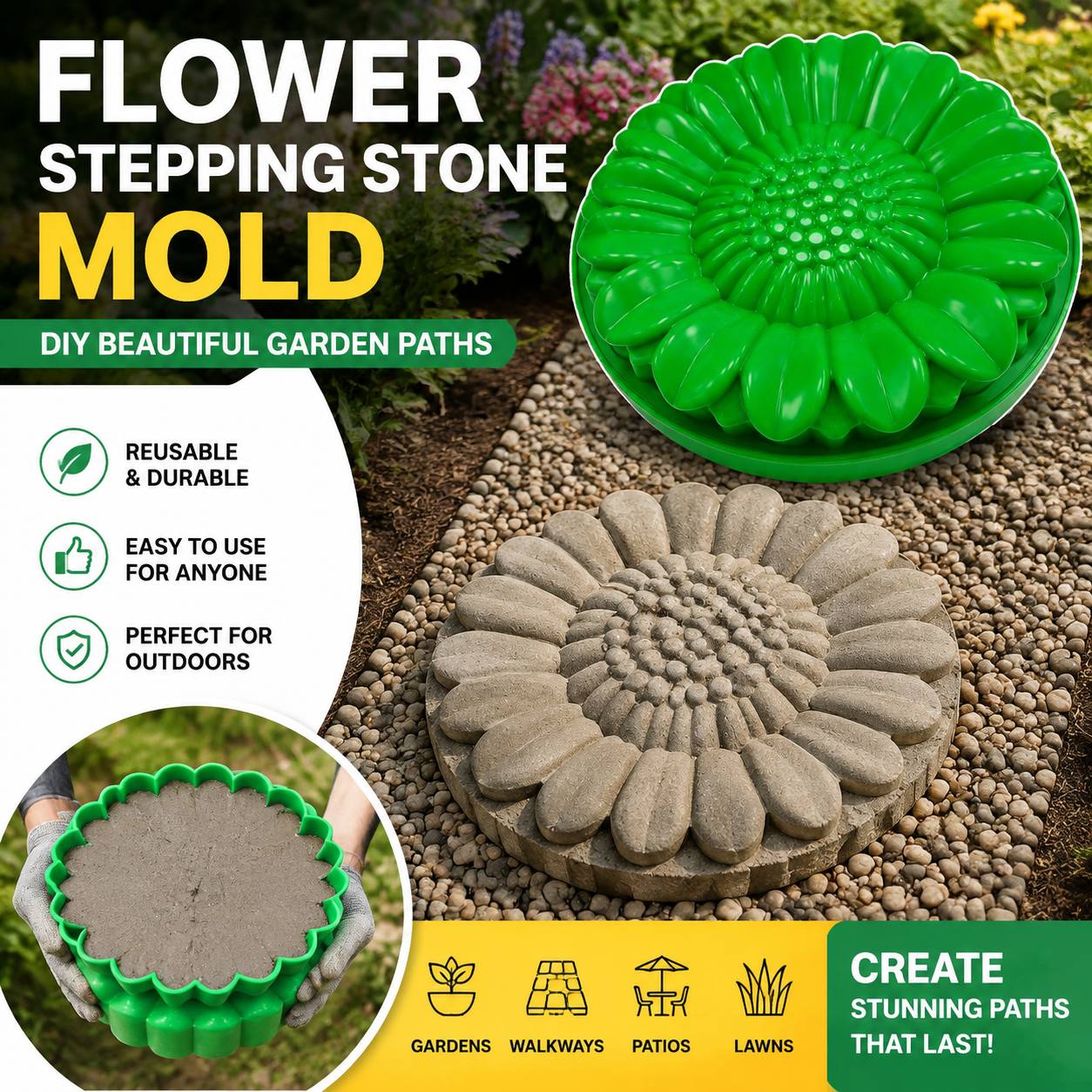 Sunflower Terrace Stone Mold S - огляд і ціна Gardening Tools Usa